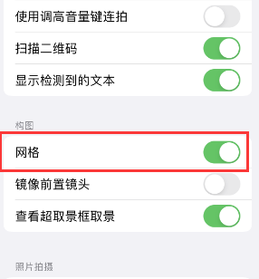 民丰苹果手机维修网点分享iPhone如何开启九宫格构图功能 